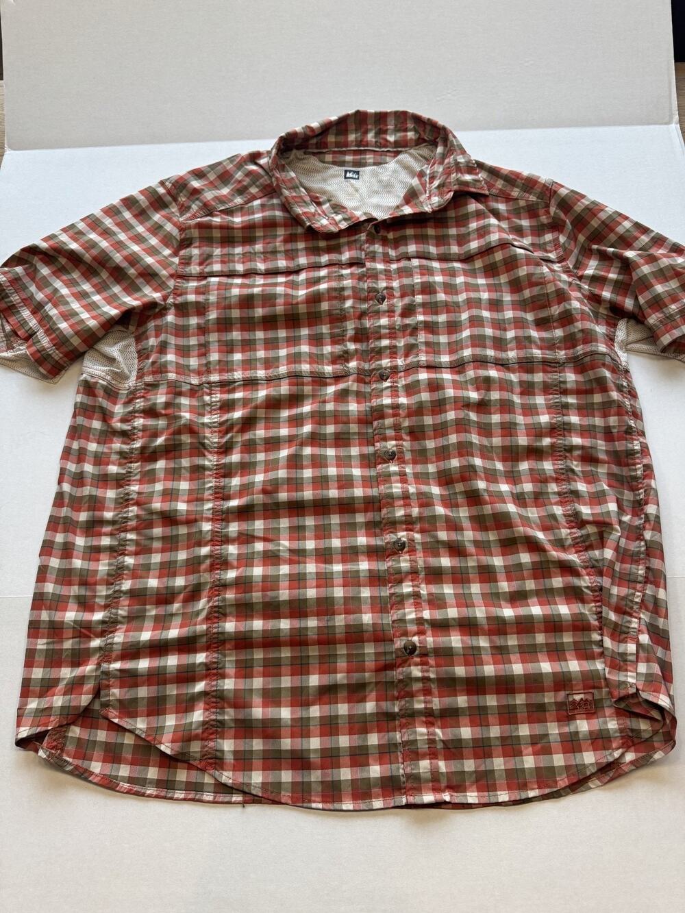 Men's REI Vented Short Sleeve Button Down Shirt Size XXL